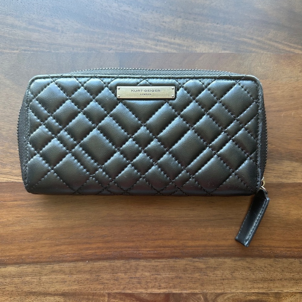 Kurt Geiger quilted zip around wallet